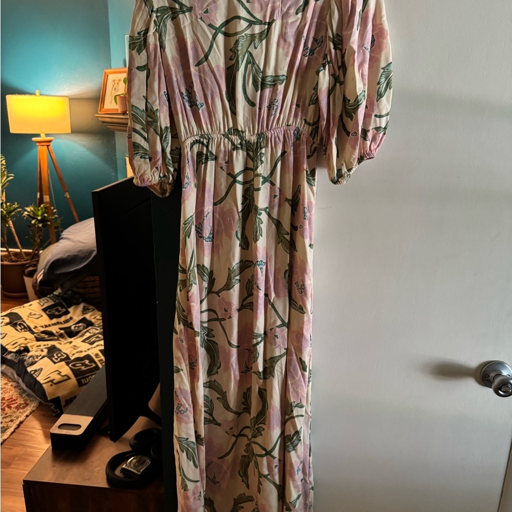 Billabong Pink and Green Midi Dress